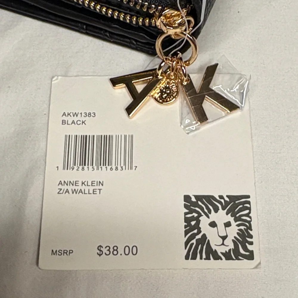 Anne Klein Black Zip Around Wallet - Picture 9 of 12